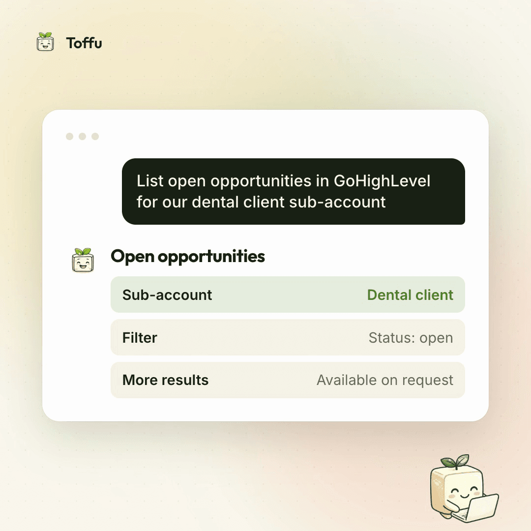 Save Time on GoHighLevel Client Reporting with Toffu