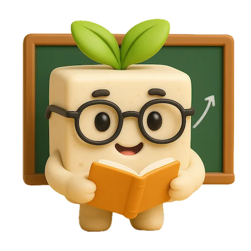 Toffu graduation mascot celebrating learning completion