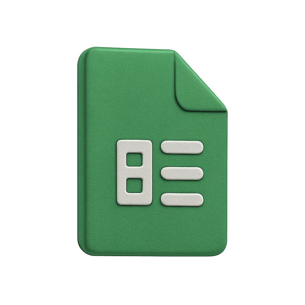 Google Sheets 3D logo